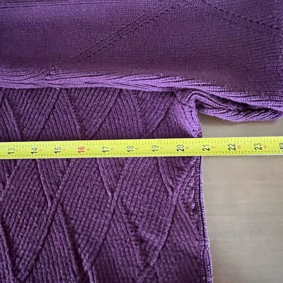 Talbots Size‎ 1X Soft Cowlneck Diamond Motif Knit Pullover Sweater Maroon - Picture 7 of 9